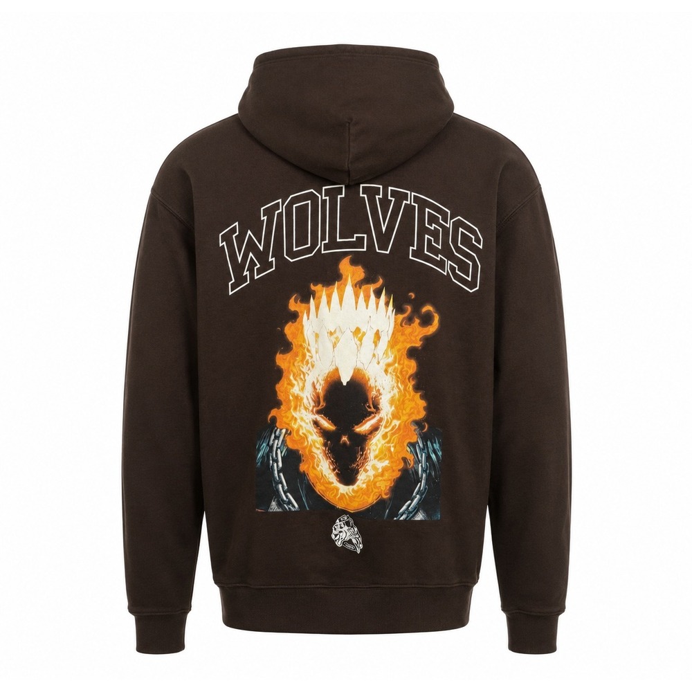 Darc Sport Marvel Ghost Rider Hoodie Brown Wolves Hero Elite Series Ltd #52/1000